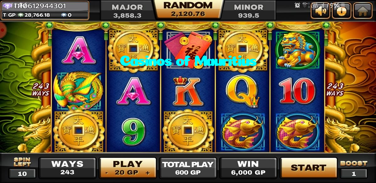 Casinos of Mauritius casino presented on mobile device in Pakistan with slots and live games
